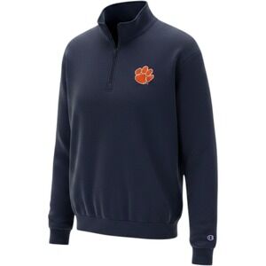 League 91 Clemson Tigers Quarter Zip Pullover Navy Blue Mens Small NCAA